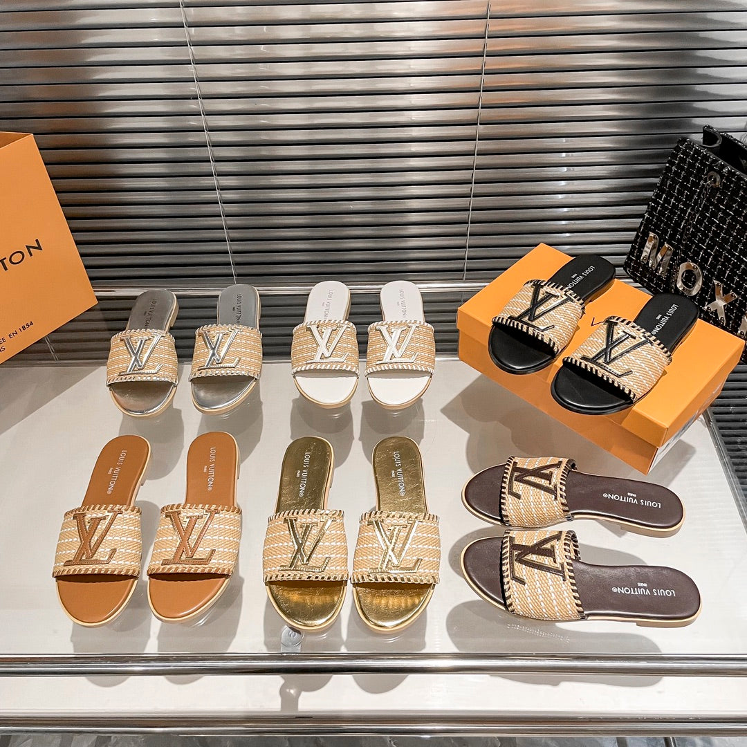 Louis Vuitton Woven Leather Flat Slippers – slippers product image 15
