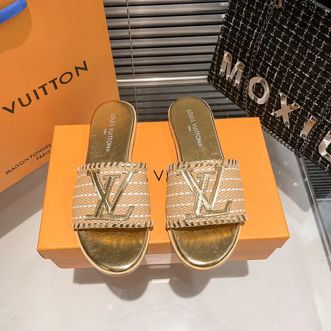 Louis Vuitton Woven Leather Flat Slippers – slippers product image 9