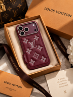 Luxury Burgundy crystal phone case for iPhone 18 Pro Max – boxed view
