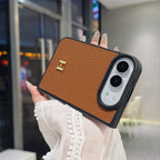 Black frame and camera surround on textured iPhone Duo case