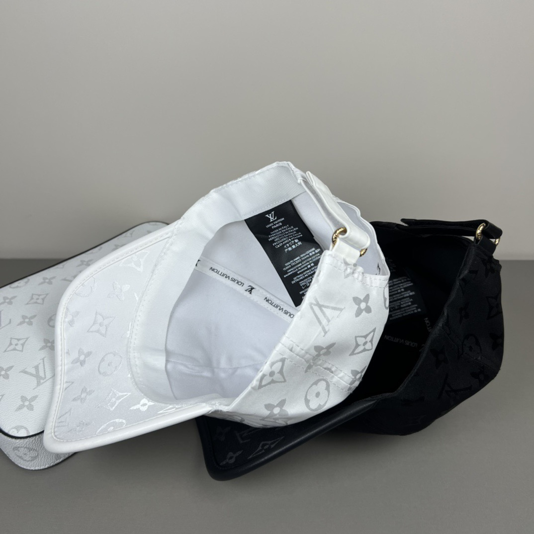 Louis Vuitton monogram baseball cap white and black display