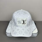 Louis Vuitton monogram baseball cap in white front detail
