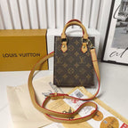 Louis Vuitton monogram mini wallet keychain styled with monogram mini bag, strap and gift packaging