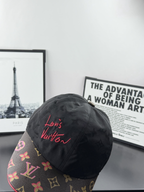 Louis Vuitton script cap black front