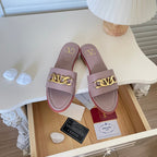 Miu Miu Logo Chain Flat Slides – slides product image 3