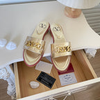 Miu Miu Logo Chain Flat Slides – slides product image 6