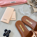 Miu Miu Raffia Textured Fabric Flat Shoes – slippers product image 10