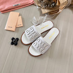 Miu Miu Raffia Textured Fabric Flat Shoes – slippers product image 13