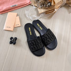 Miu Miu Raffia Textured Fabric Flat Shoes – slippers product image 3
