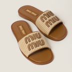 Miu Miu Raffia Textured Fabric Flat Shoes – slippers product image 7