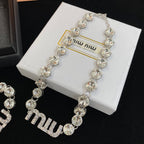 Miu Sparkling Crystal Bracelet Necklace Set – Luxury Jewelry – product image 5