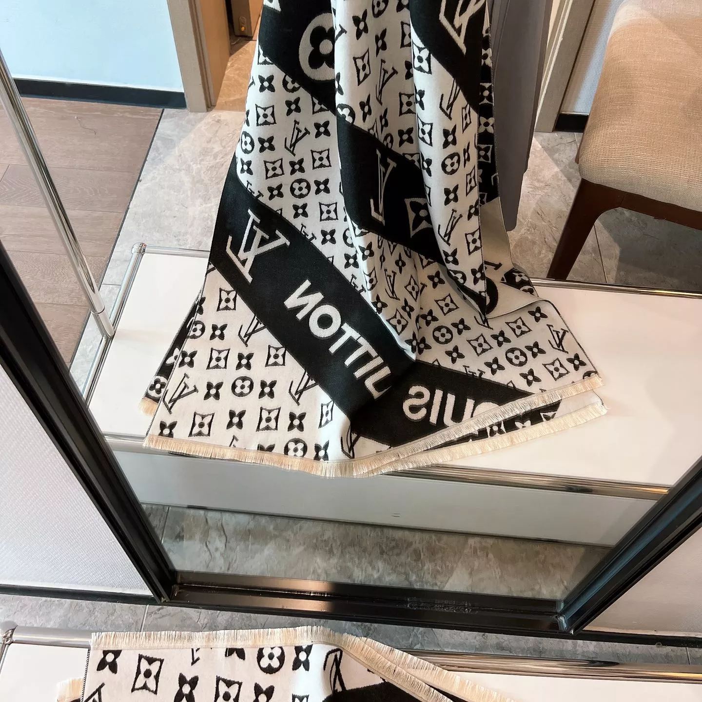 Moncler Logomania Cashmere Scarf Shawl for Women – product image 1