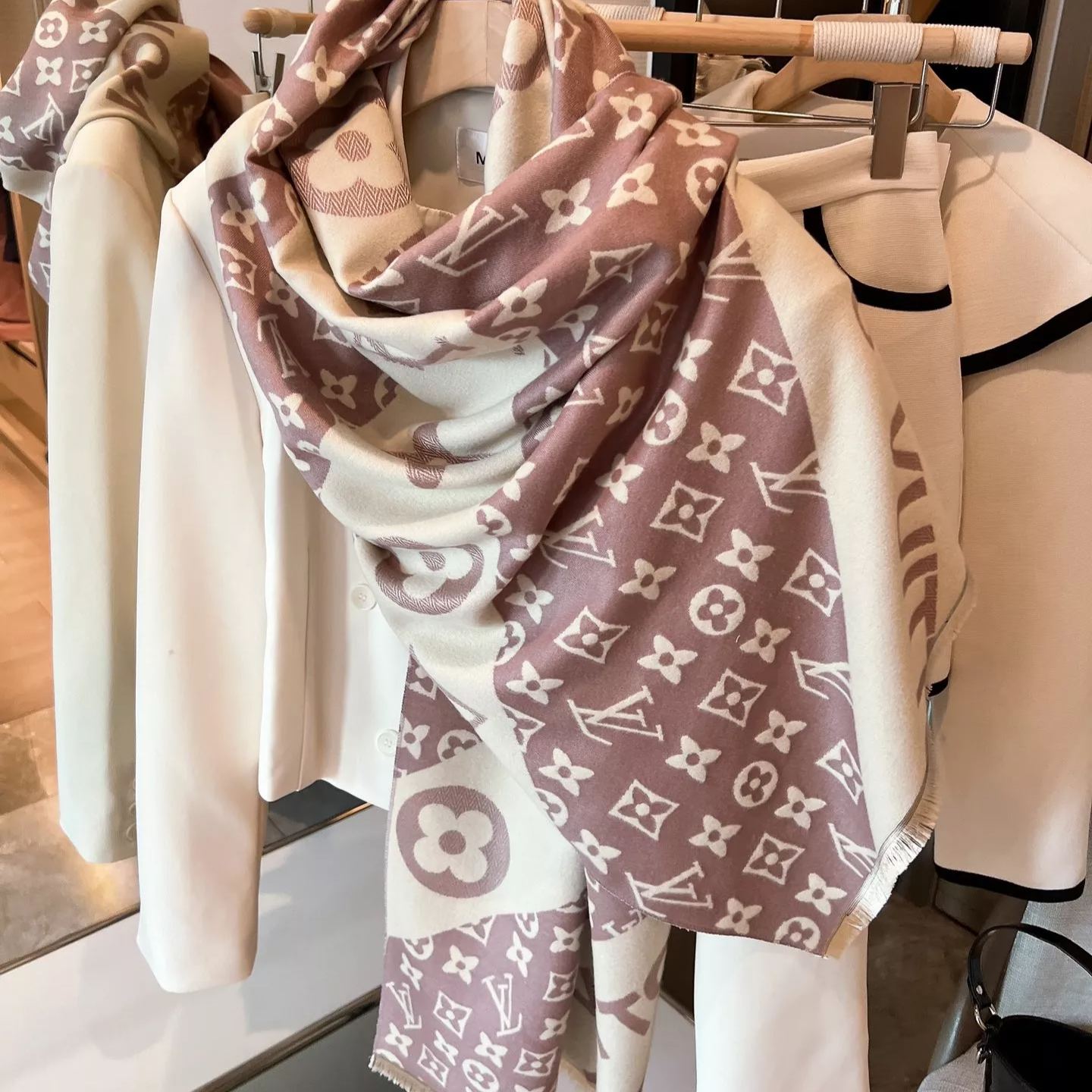 Moncler Logomania Cashmere Scarf Shawl for Women – product image 5