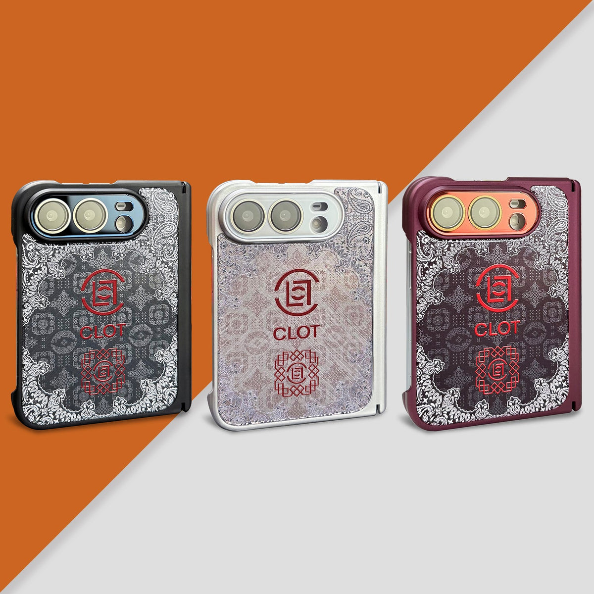 CLOT Paisley iPhone Duo Case in pattern and finish overview