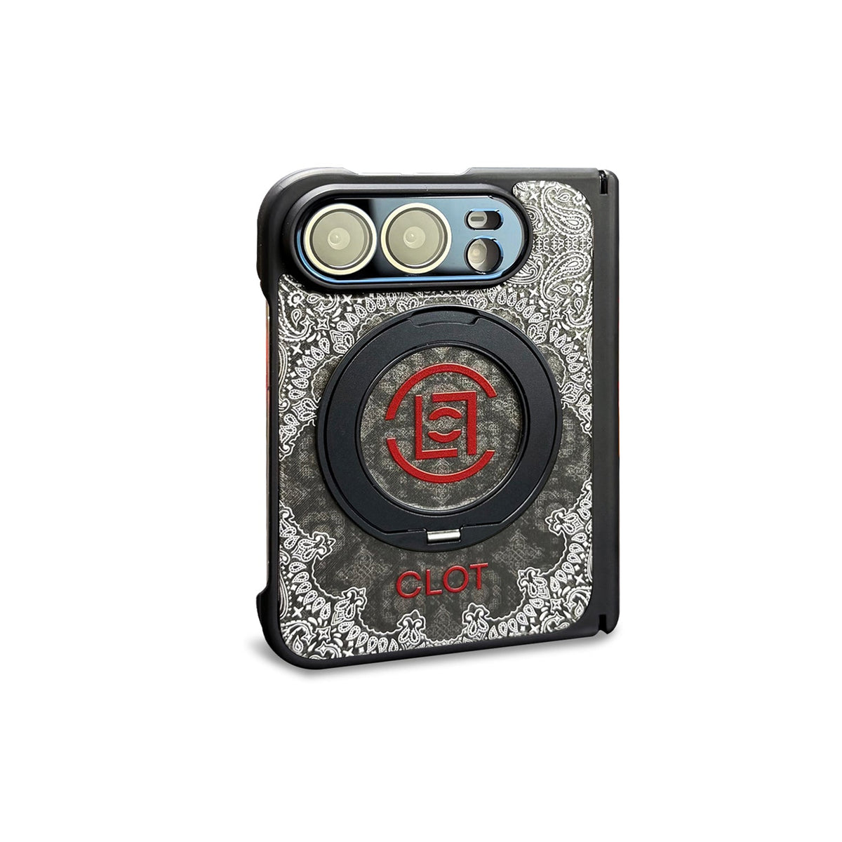 CLOT Paisley iPhone Duo Case with Ring Stand in Black finish