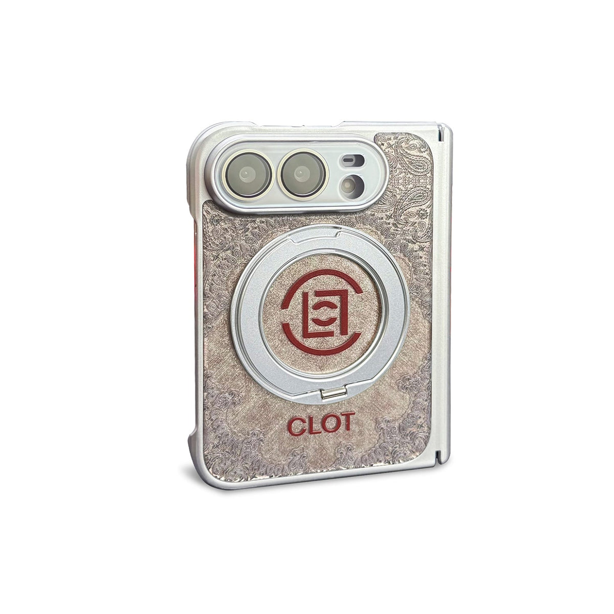 CLOT Paisley iPhone Duo Case with Ring Stand in White finish