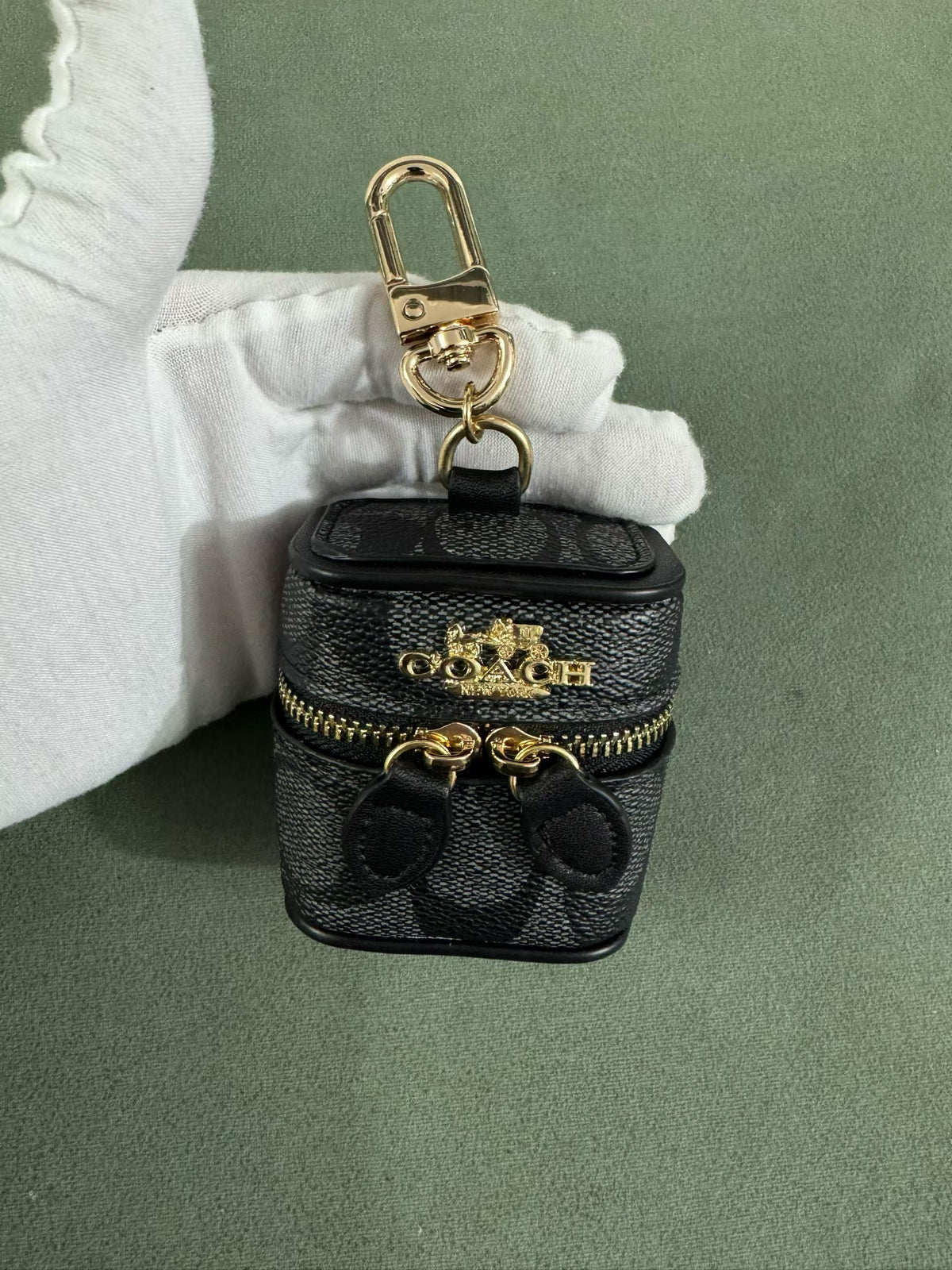 Coach C Monogram Zip Earbud Pouch with Clip in gallery detail