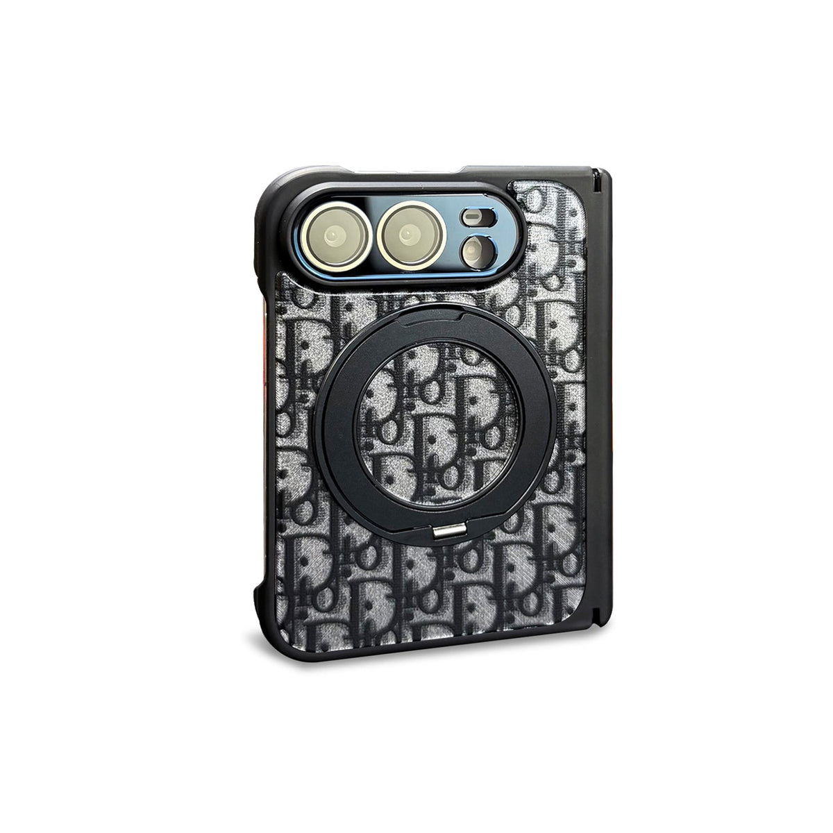 Dior Oblique iPhone Duo Case with Ring Stand in Black finish