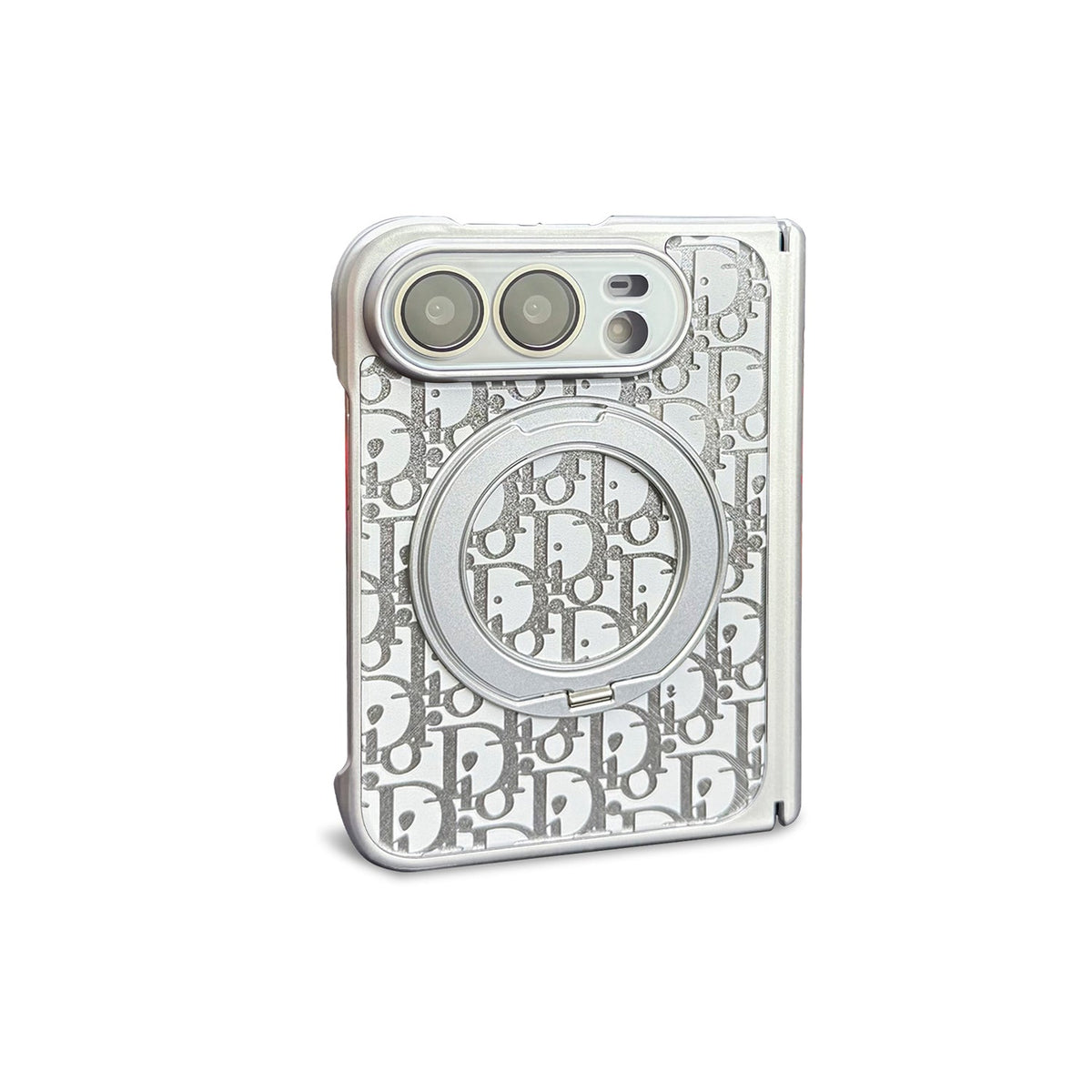 Dior Oblique iPhone Duo Case with Ring Stand in White finish