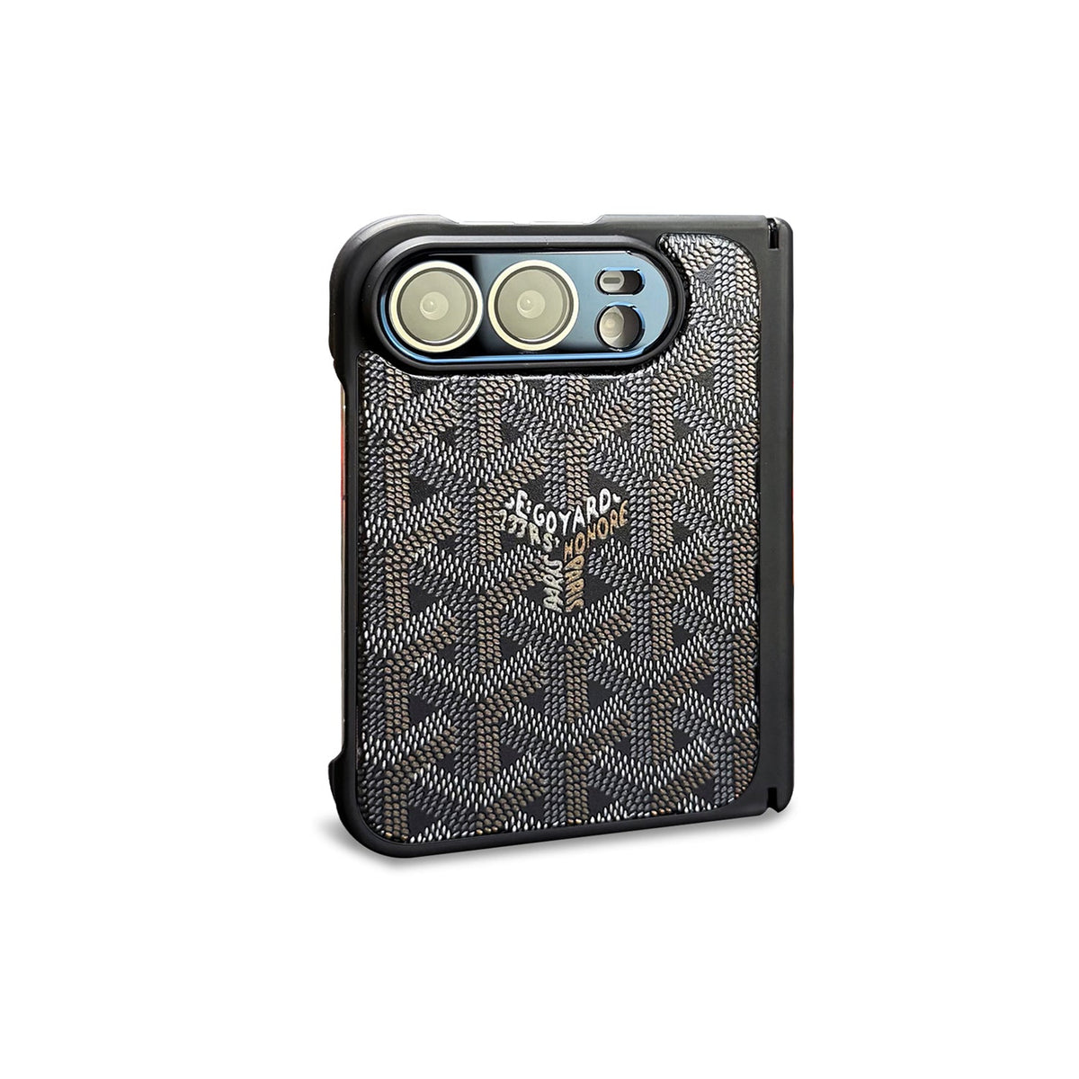 Goyard Chevron iPhone Duo Case in Black finish