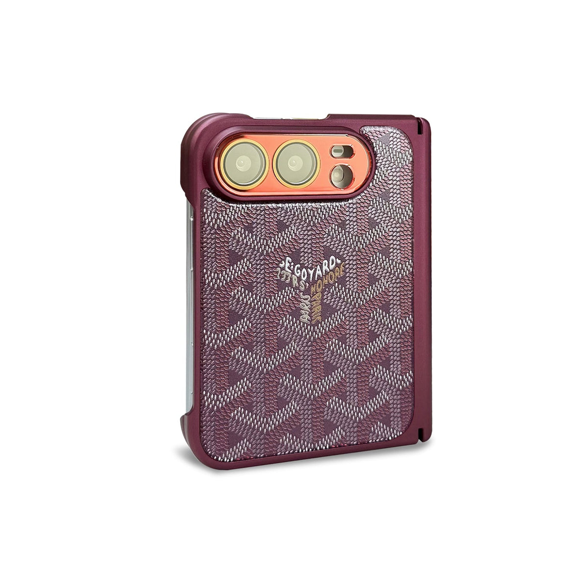 Goyard Chevron iPhone Duo Case in Burgundy finish