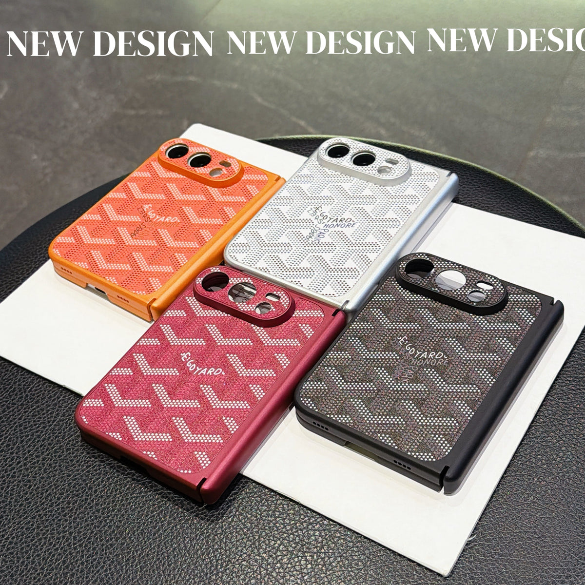 Goyard Chevron iPhone Duo Case – Color Edit in pattern and finish overview