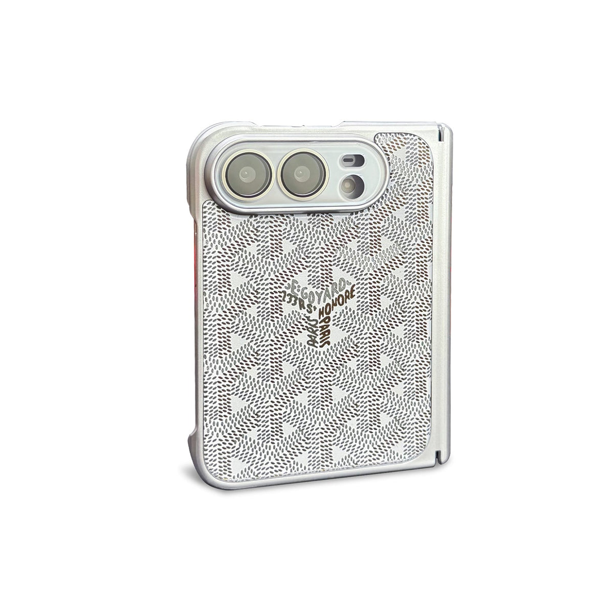 Goyard Chevron iPhone Duo Case in White finish