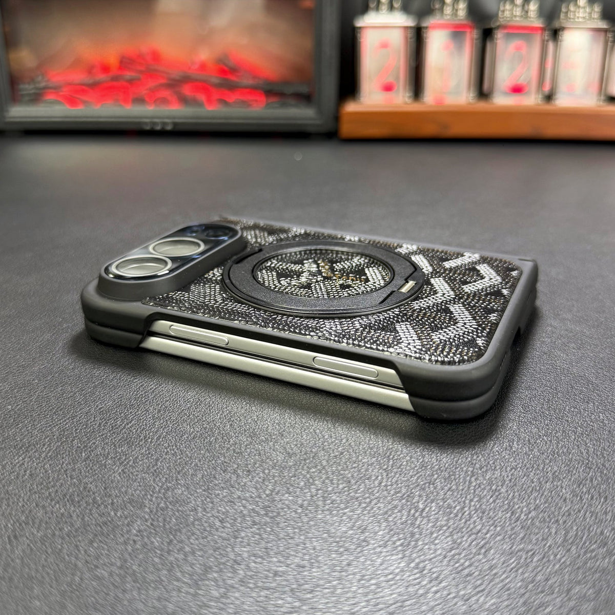 Goyard Chevron iPhone Duo Case with Ring Stand in gallery detail