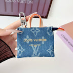 Louis Vuitton Denim Monogram Mini Tote Bag Charm in Blue Denim finish