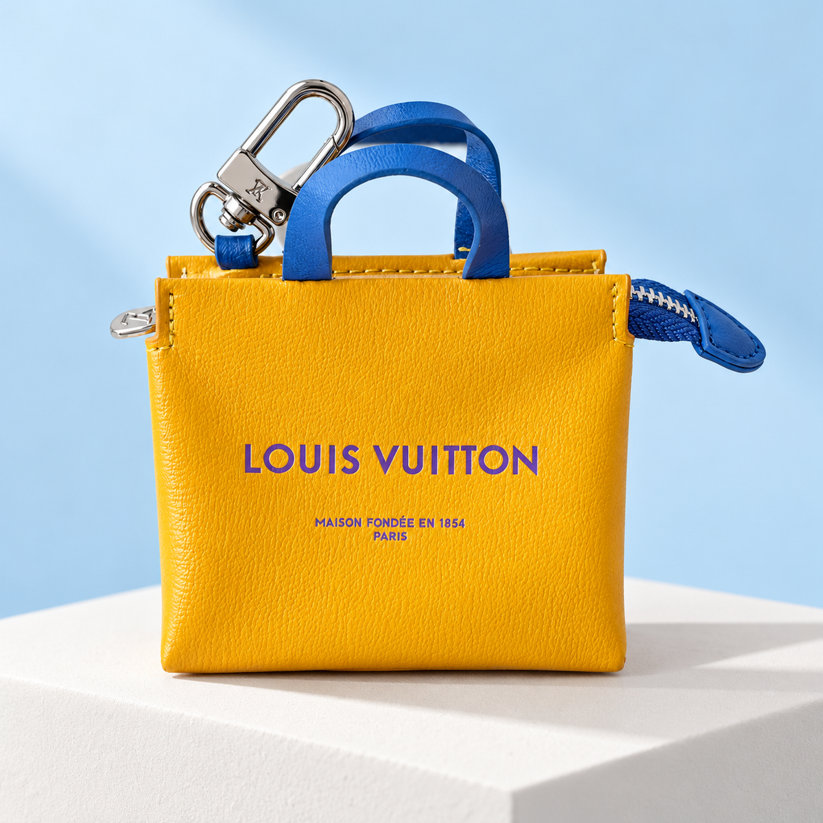 Louis Vuitton Mini Tote Charm — Color & Pattern in Yellow — studio view