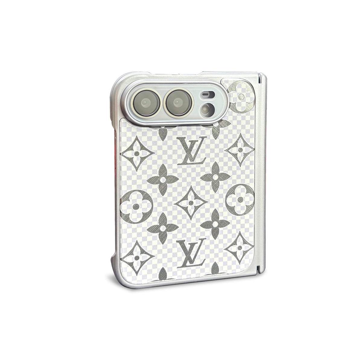 Louis Vuitton Monogram Check iPhone Duo Case in White finish