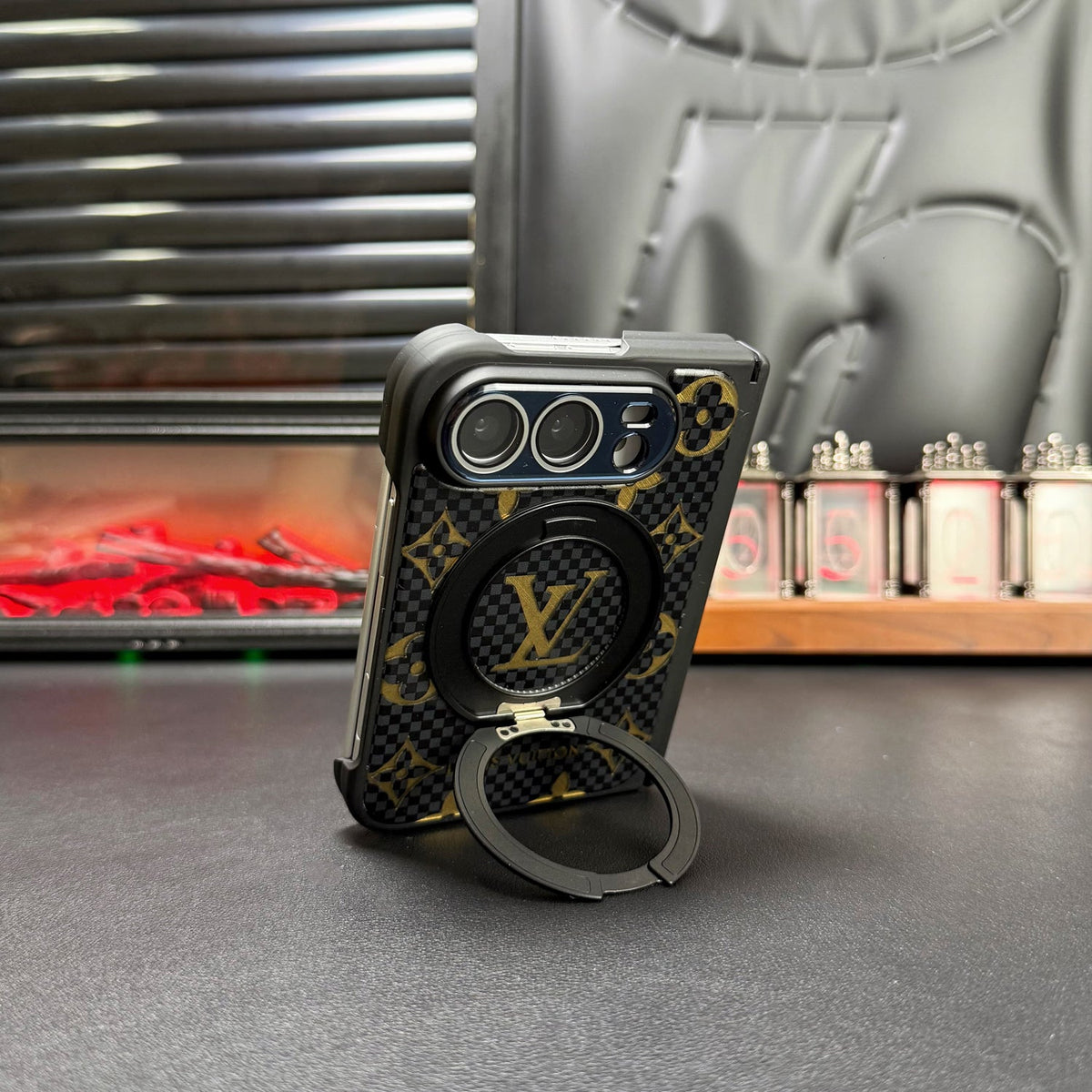 Louis Vuitton Monogram Check iPhone Duo Case with Ring Stand in gallery detail