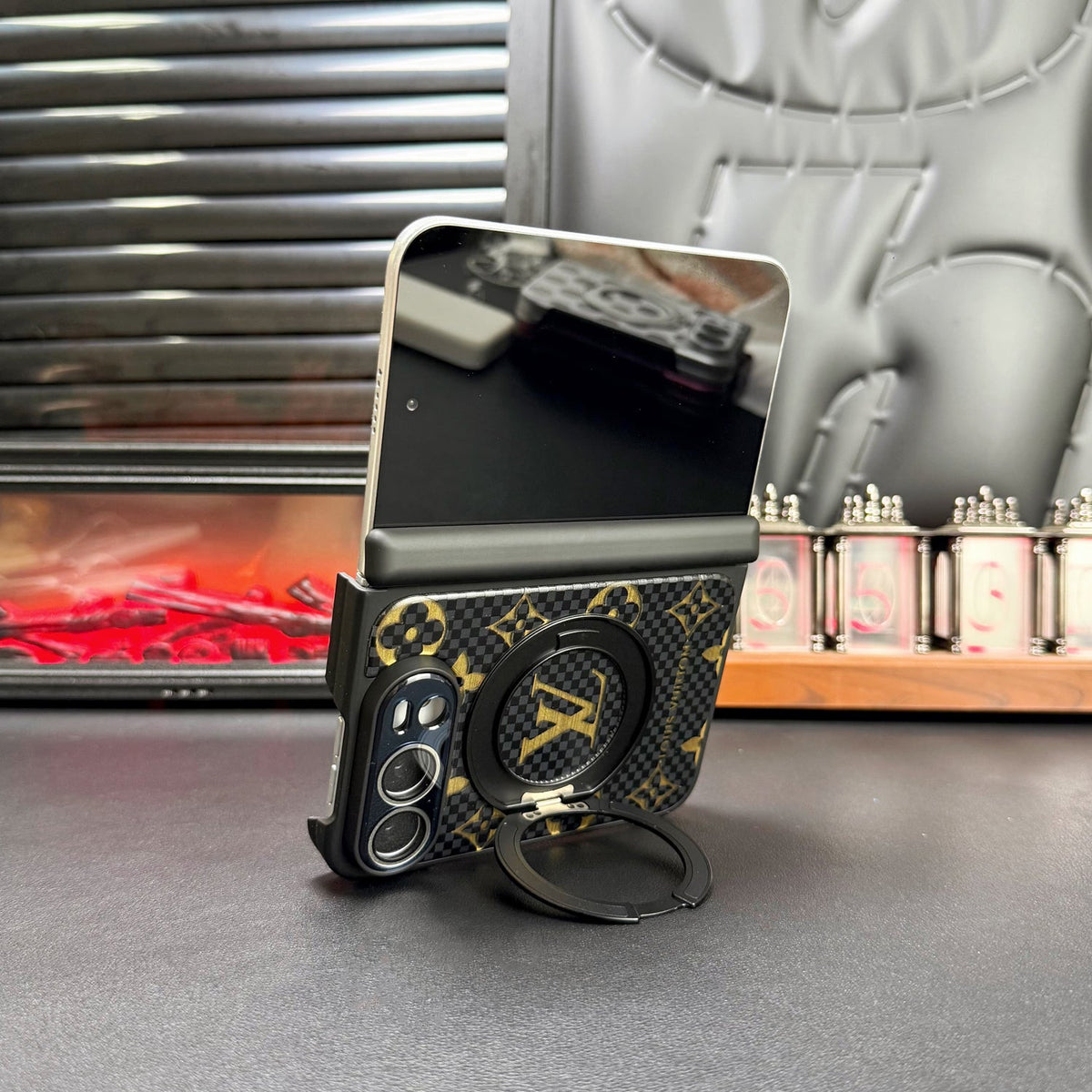 Louis Vuitton Monogram Check iPhone Duo Case with Ring Stand in gallery detail
