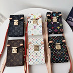 Louis Vuitton Monogram Crossbody Phone Pouch in pattern and finish overview