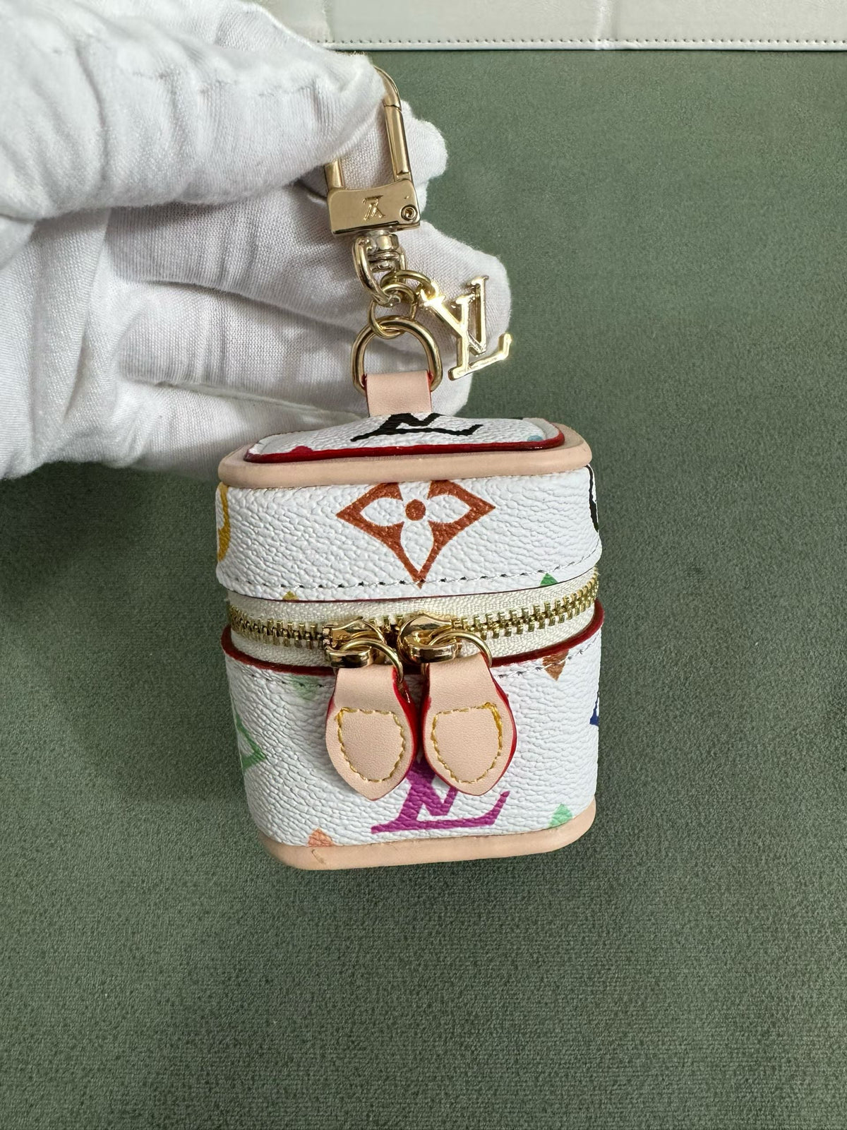 Louis Vuitton Multicolor Monogram Zip Earbud Pouch in White Large Multicolor finish