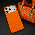 Oblique Dior iPhone 17 Pro Max Case – Orange Luxury Dior iPhone Case