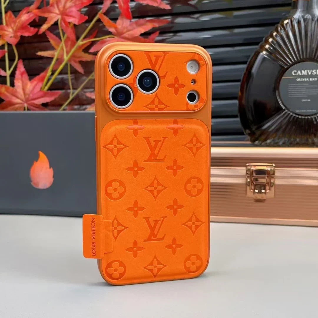 Louis Vuitton iPhone 17 Pro Max Case – Luxury Designer Leather Cover – Orange