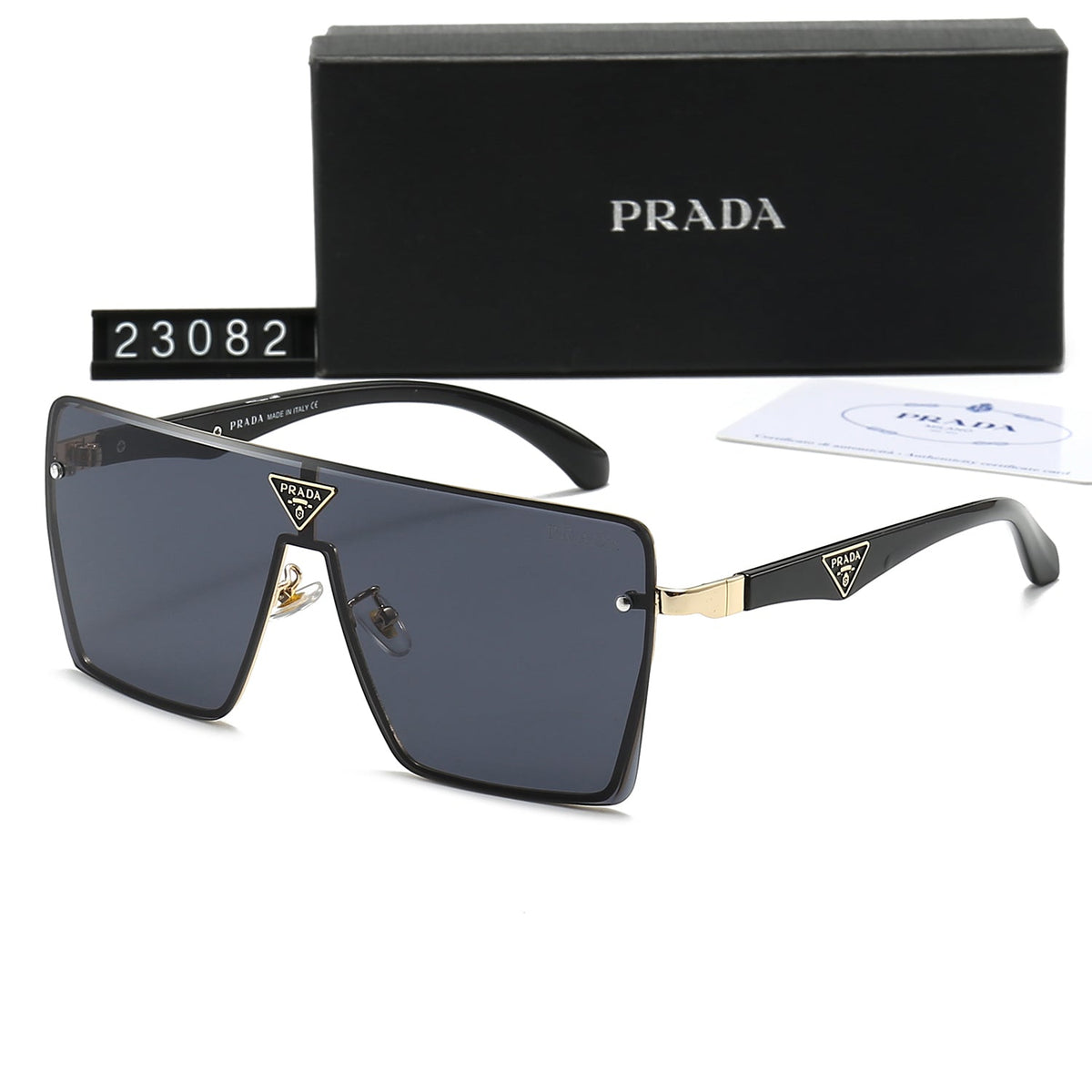 Prada Aviator Triangle Logo Square Polarized Sunglasses for Unisex – product image 1