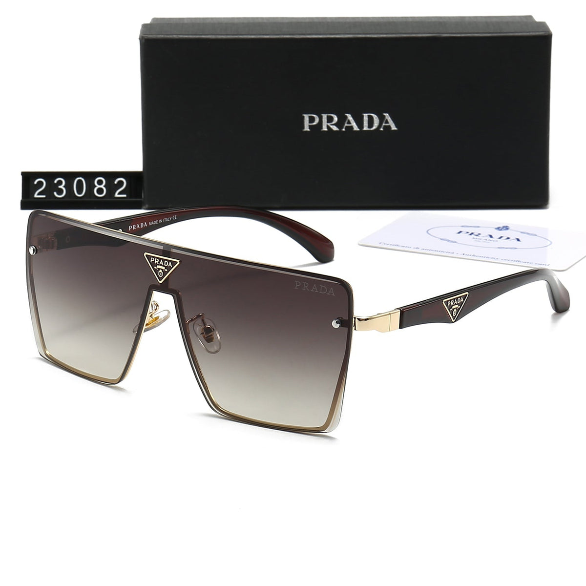 Prada Aviator Triangle Logo Square Polarized Sunglasses for Unisex – product image 4
