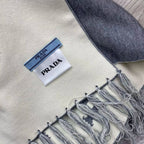 Prada Cashmere Monogram Jacquard Tassel Scarf Hat Set for Women – product image 16