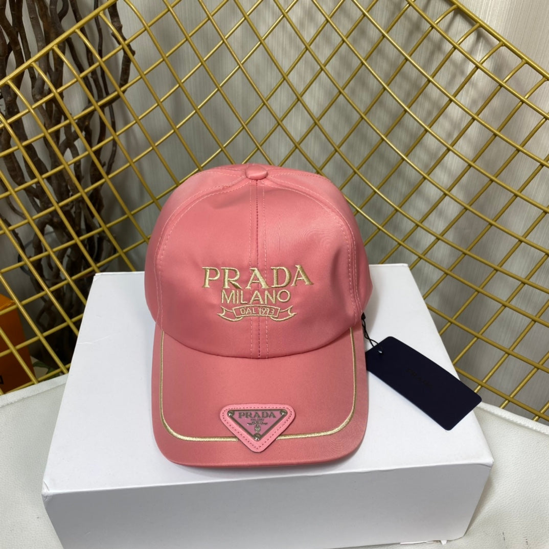 Khaki Prada embroidered logo baseball cap, product view