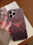 Crystal Prada iPhone 18 Pro Max Case – Luxury Rhinestone Prada Phone Case Clear