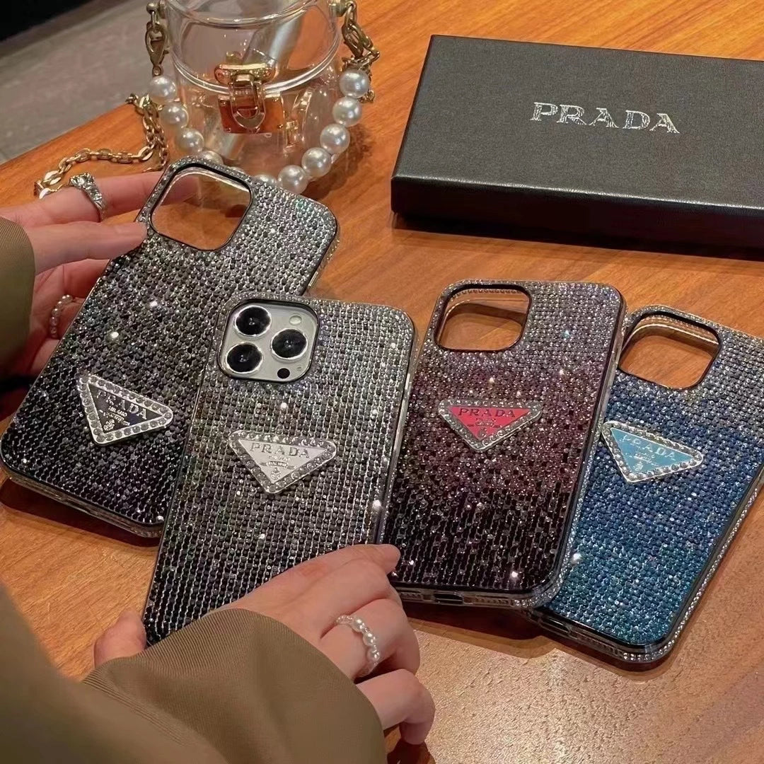 Crystal Prada iPhone 17 Pro Max Case – Luxury Rhinestone Prada Phone Case