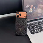 Prada iPhone 17 Pro Max / iPhone 17 Pro Case – Luxury Designer Leather Case Pink