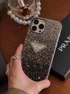 Crystal Prada iPhone 18 Pro Max Case – Luxury Rhinestone Prada Phone Case Pink