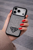 Crystal Gold iPhone 18 Pro Case – Quilted Luxury Rhinestone Designer-Style Cover