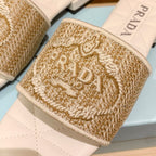 Prada Letter Embroidery Flat Slippers – slippers product image 12