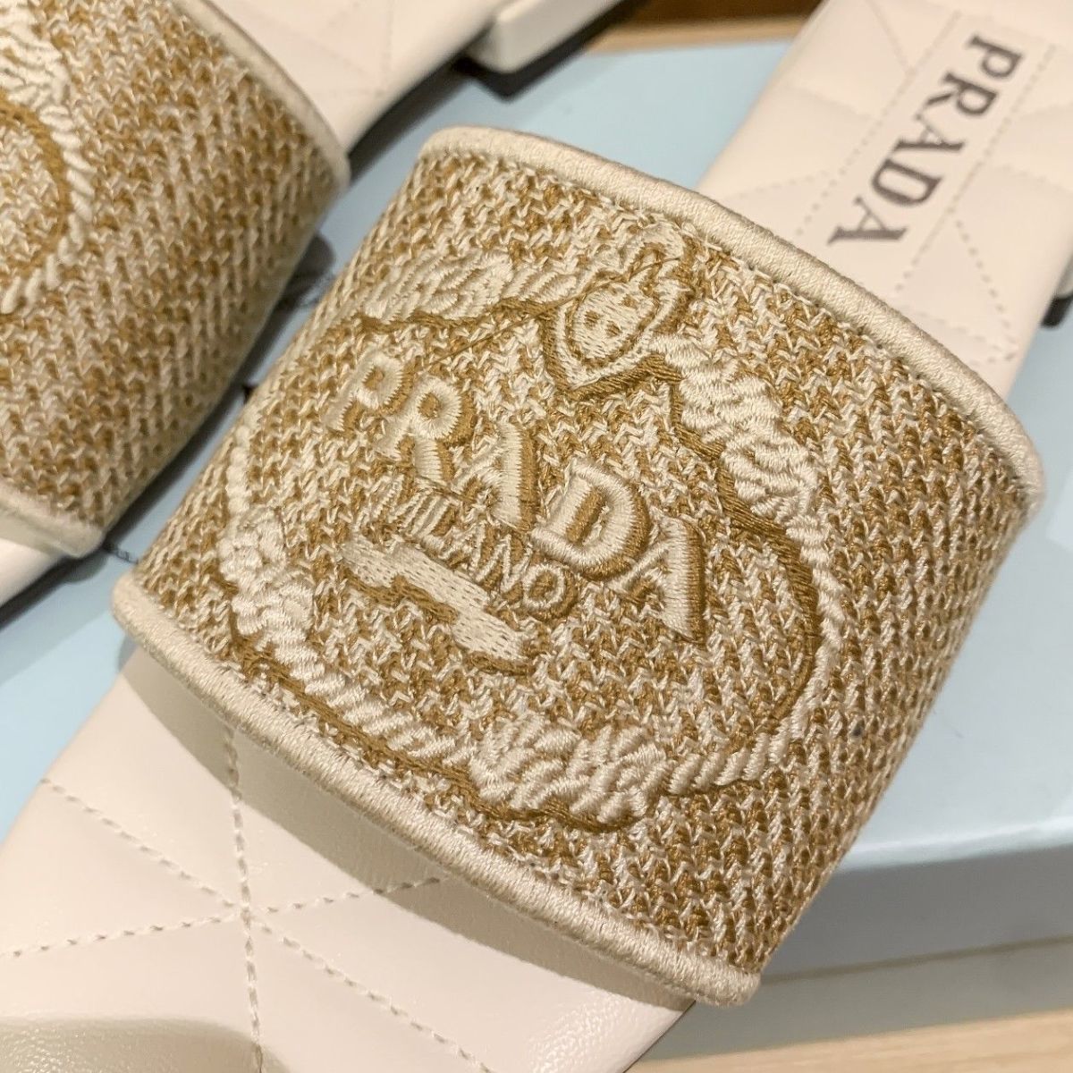 Prada Letter Embroidery Flat Slippers – slippers product image 12
