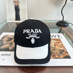 Prada Milano baseball cap in black and white — high-resolution view 2
