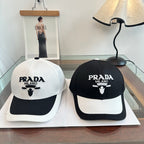 Prada Milano baseball cap in black and white — high-resolution view 6